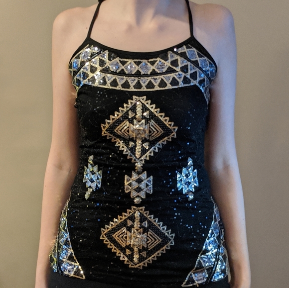 Forever 21 Tops - F21 Art Deco Sequin Sparkle Tank Top
